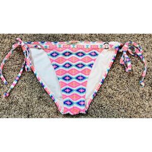 Express Swim String Bikini Bottom ~ Small ~ Blue/Pink/White